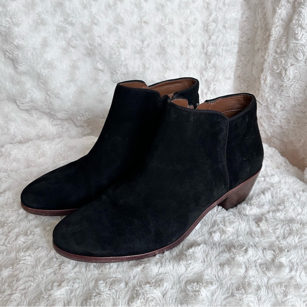 Sam Edelman Suede Black Petty Bootie Ankle Boot Womens Size 7.5